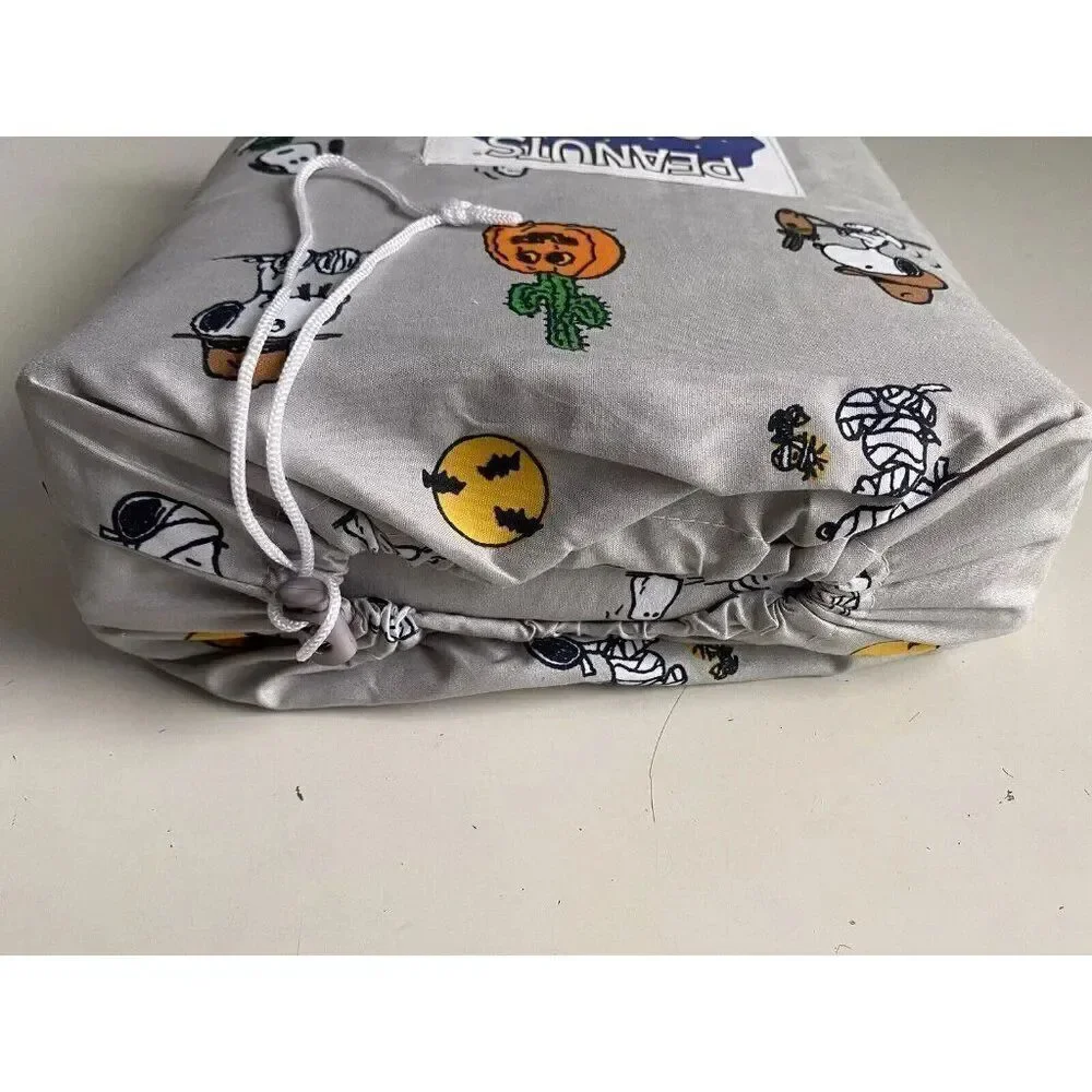 Peanuts Snoopy Halloween QUEEN Sheet Set Pumpkin Cactus Cowboy Pumpkin‎ NEW